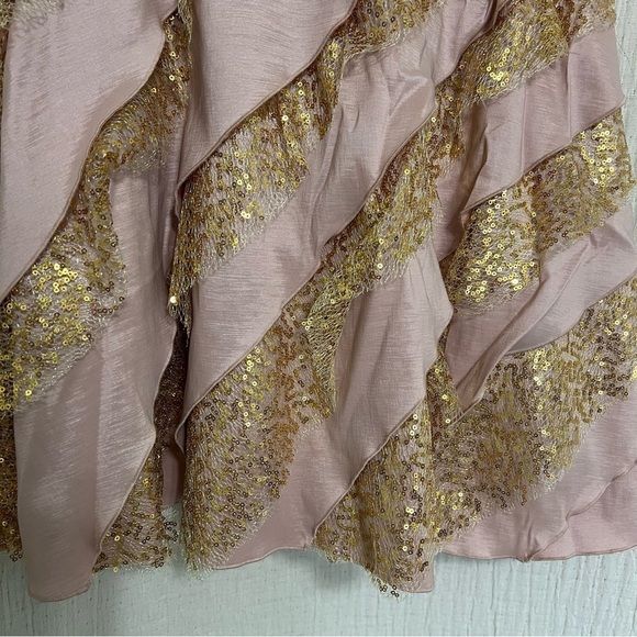 Hailey by Adrianna Papell Rose Pink Gold Mini Dress size 8 - Picture 4 of 6